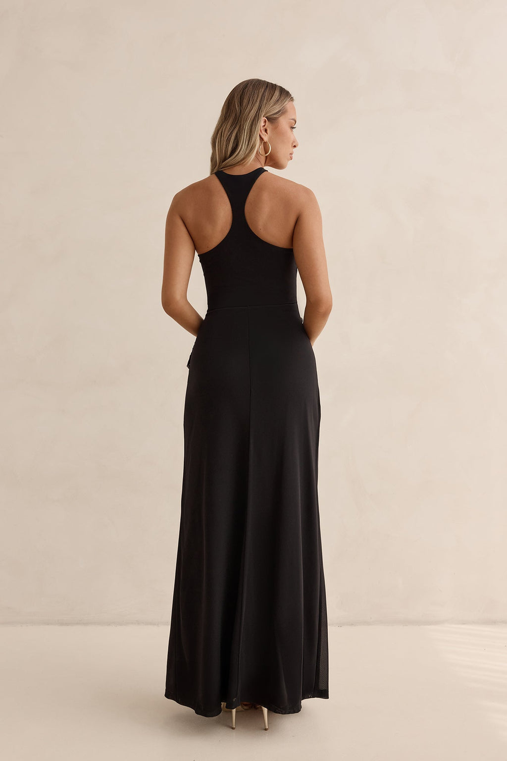 Lost In Dreams Mesh Maxi Dress Black