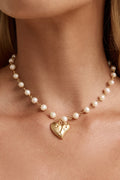 Love Pearl Necklace Gold