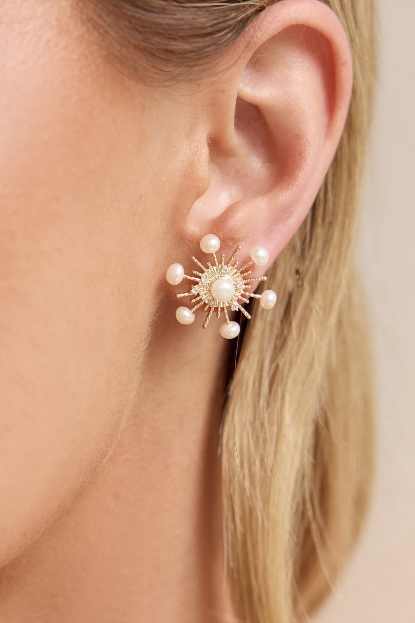 18k Gold Plated Star Isle Earrings Gold