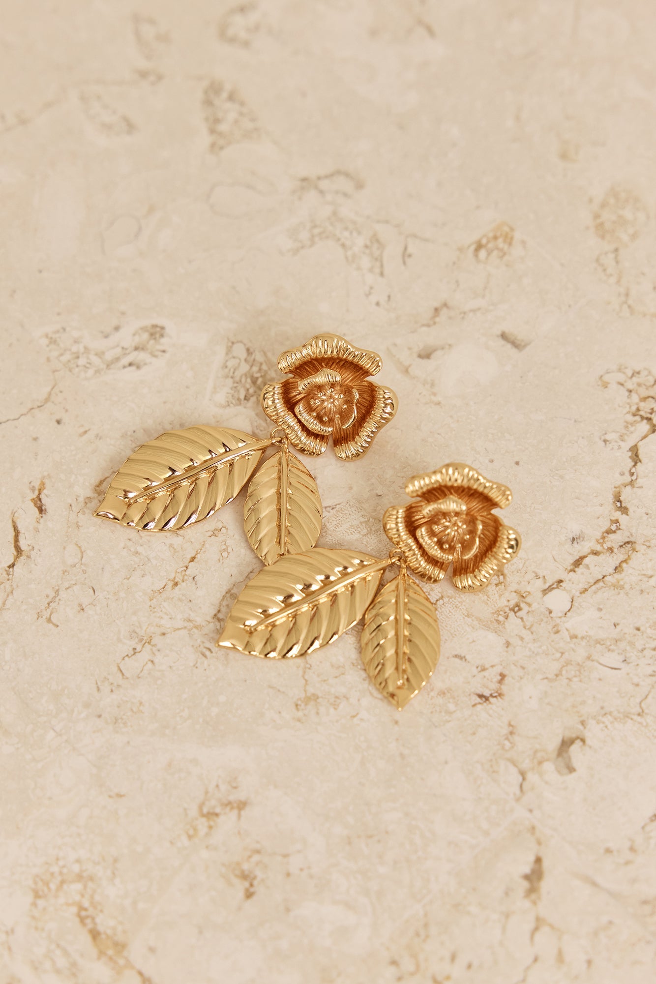 18k Gold Plated Rose Island Earrings Gold