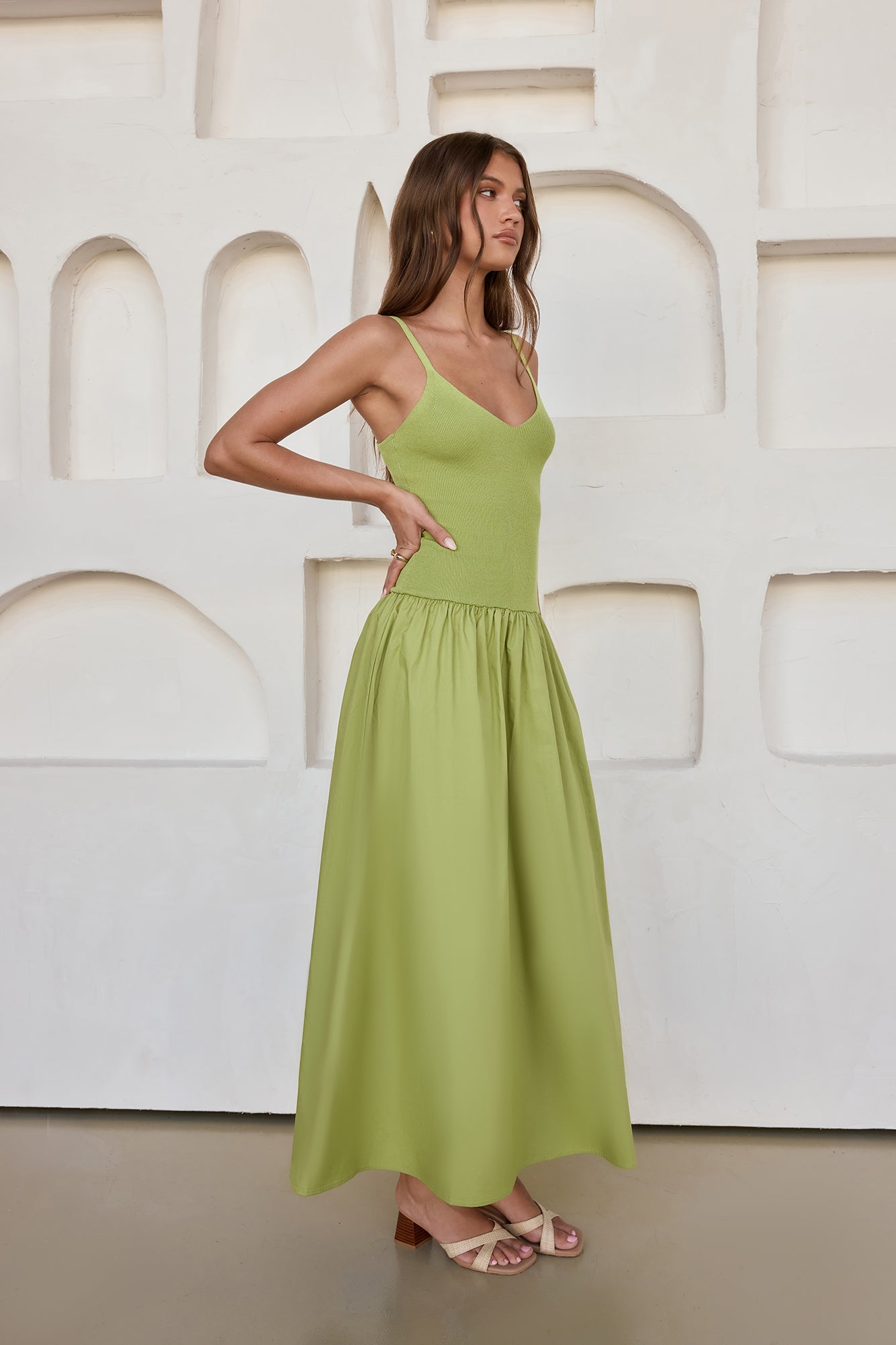 Chasing Pavements Maxi Dress Green