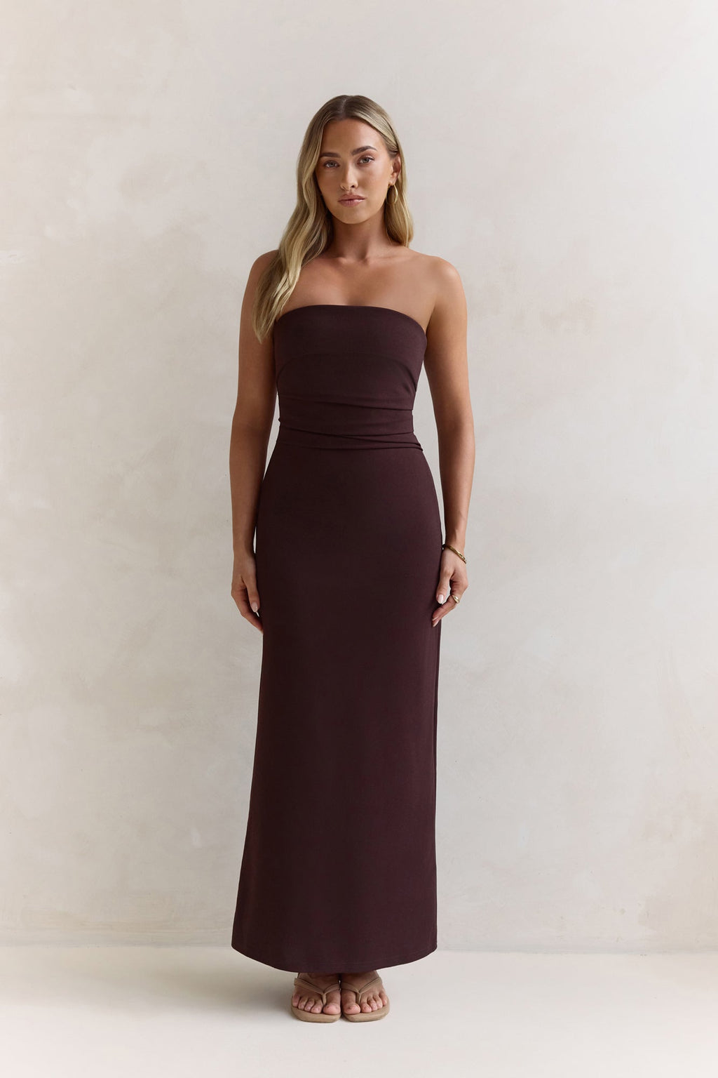 Love Me A Little Strapless Maxi Dress Brown