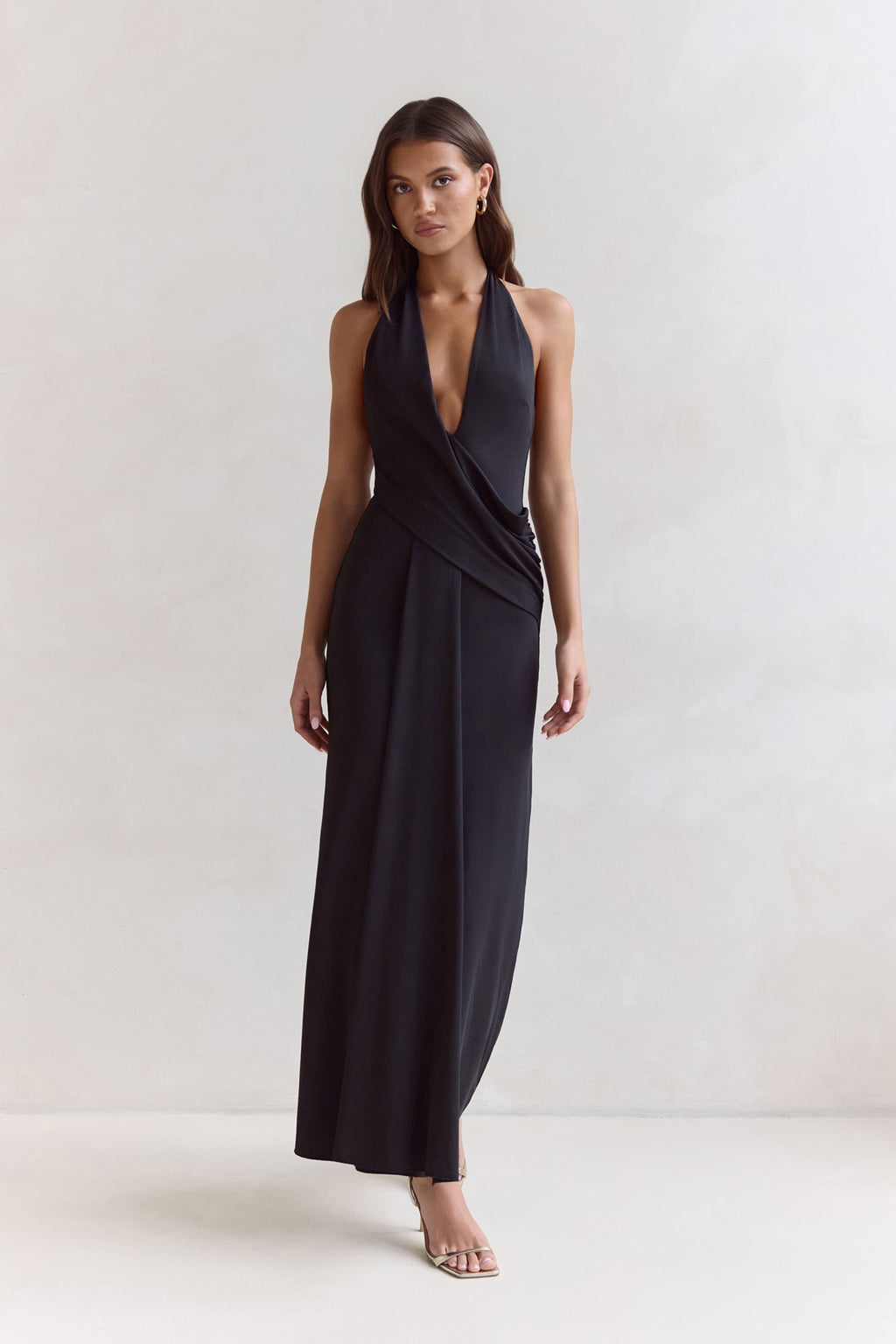 Pure Dreamer Halter Maxi Dress Black