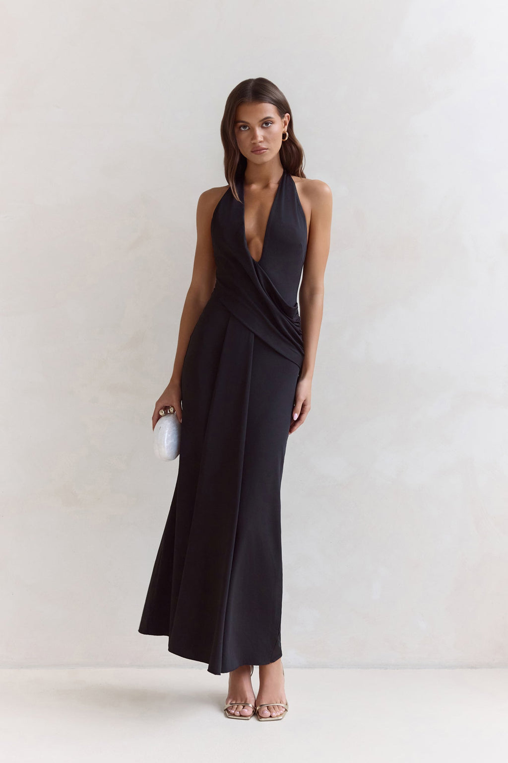 Pure Dreamer Halter Maxi Dress Black