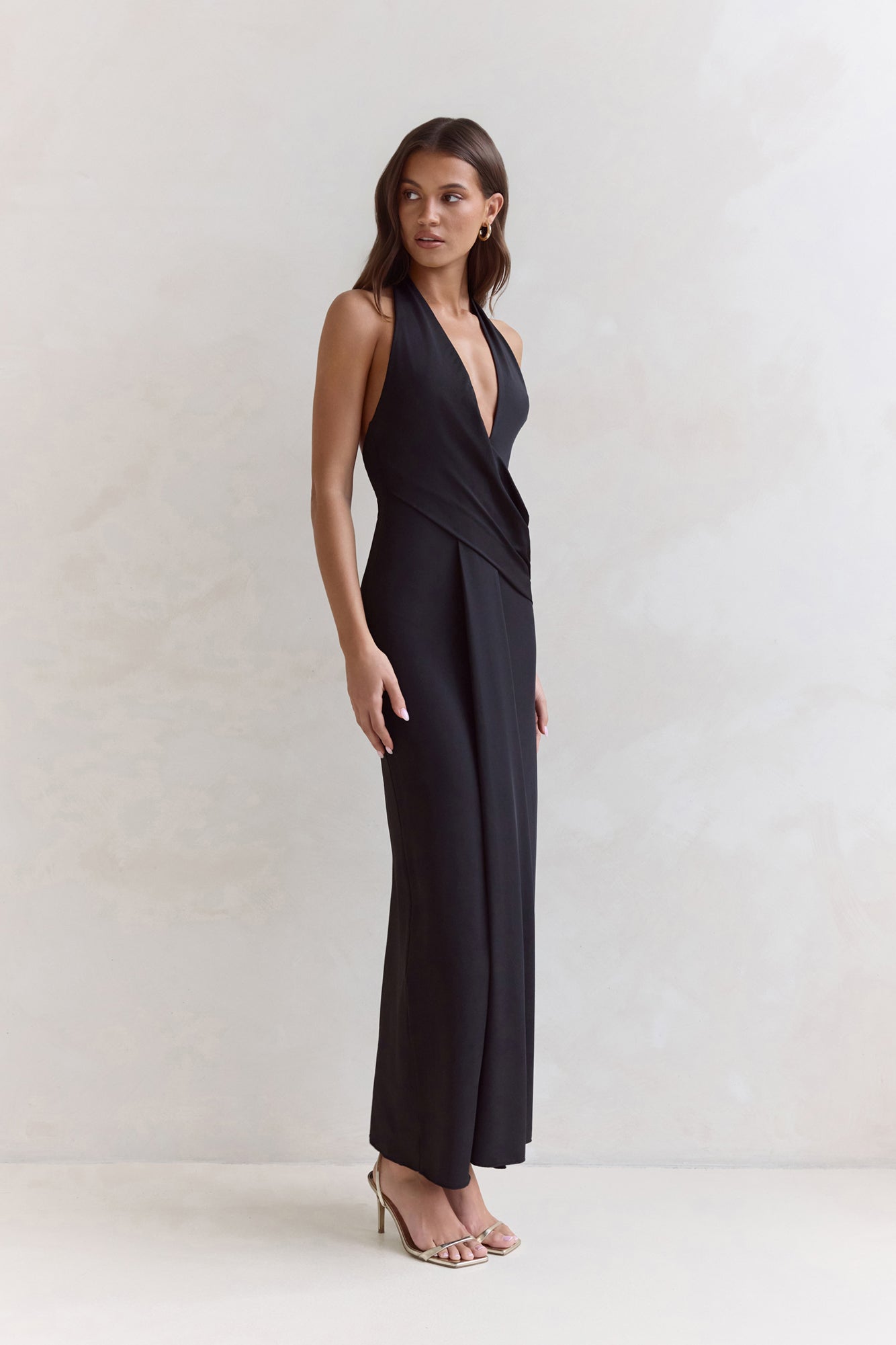 Pure Dreamer Halter Maxi Dress Black