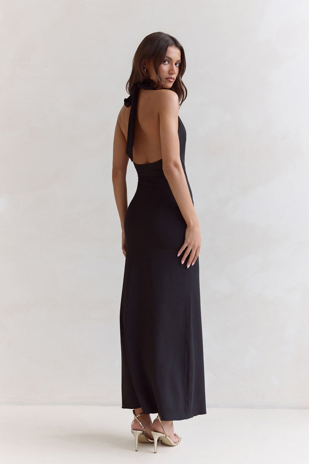 Pure Dreamer Halter Maxi Dress Black