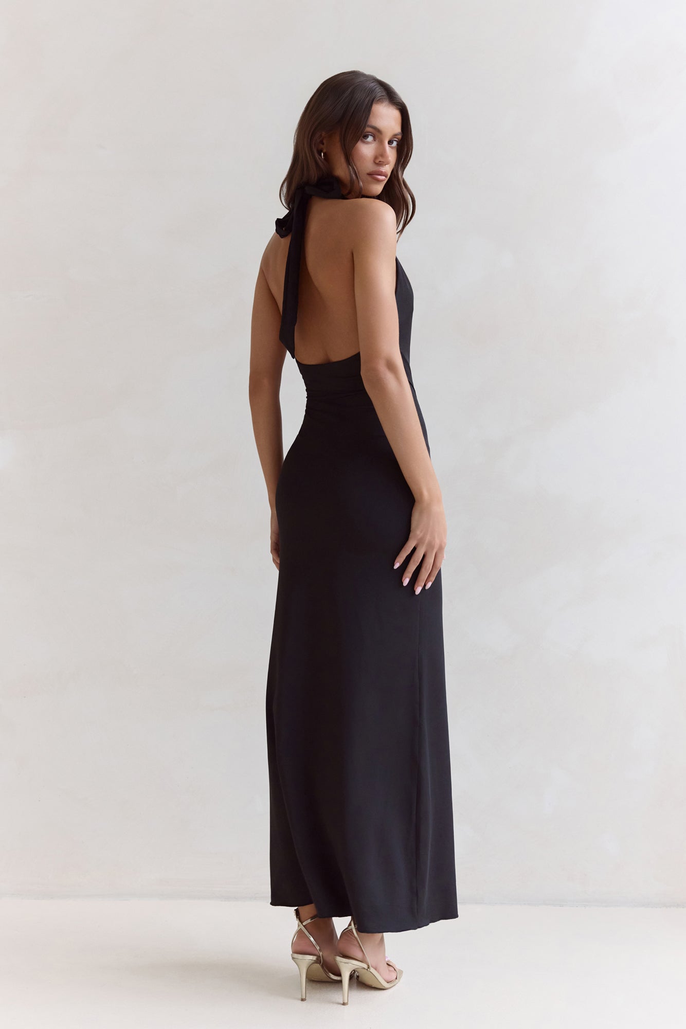 Pure Dreamer Halter Maxi Dress Black