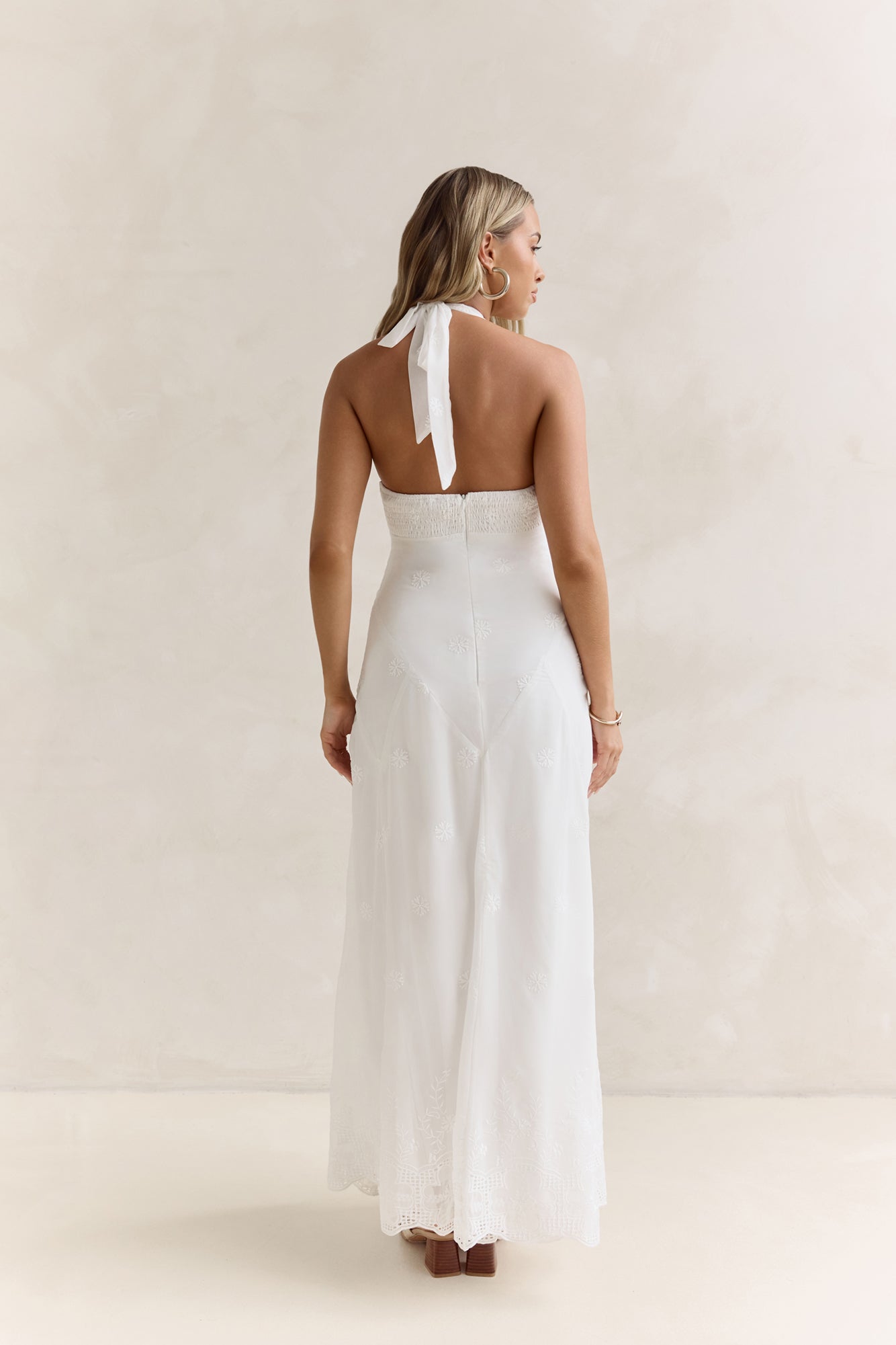 World Of Wonder Halter Maxi Dress White
