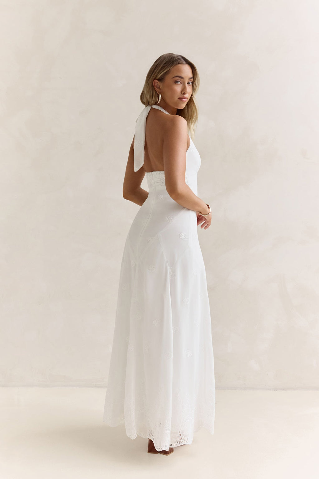 World Of Wonder Halter Maxi Dress White