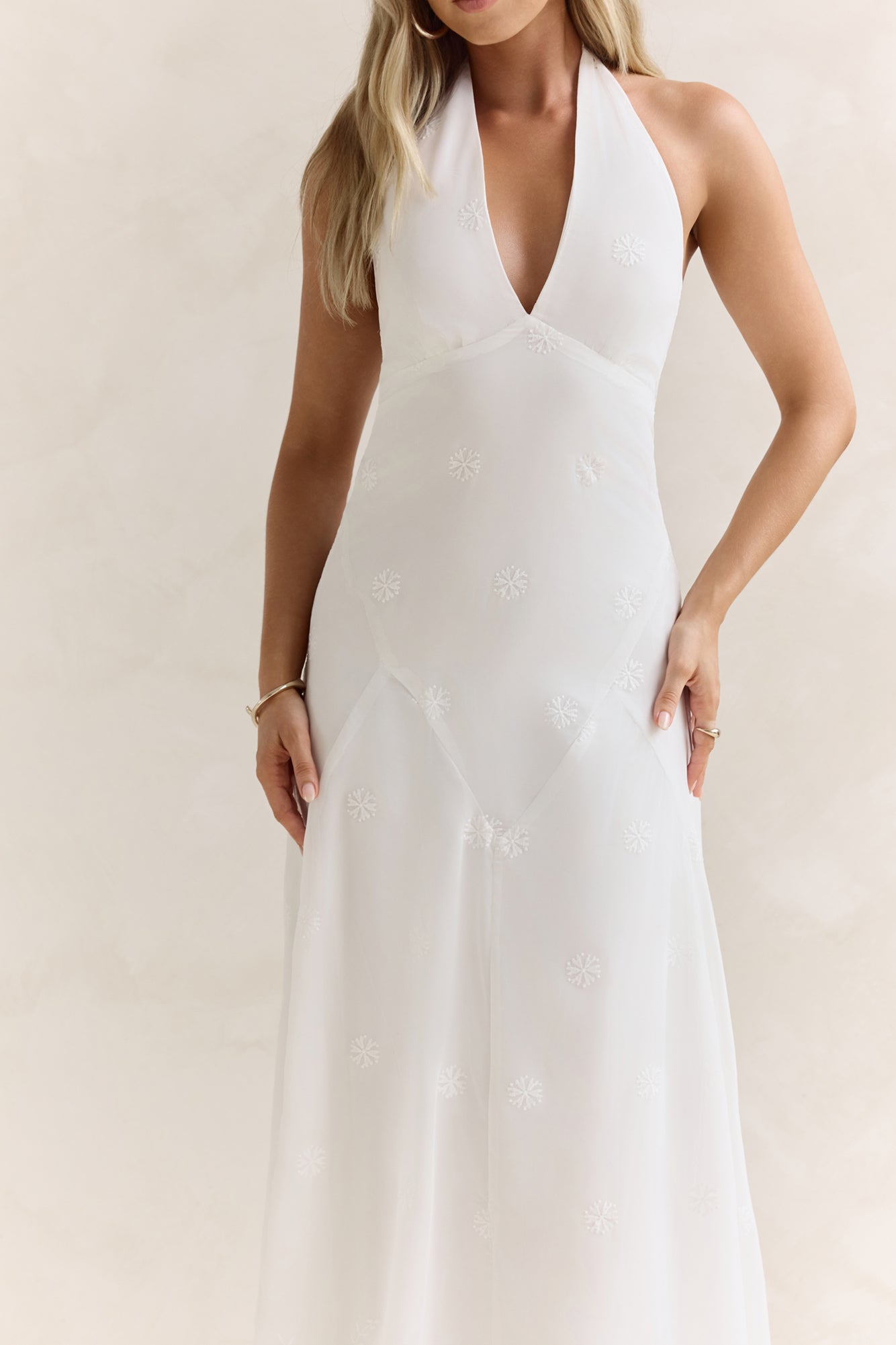 World Of Wonder Halter Maxi Dress White