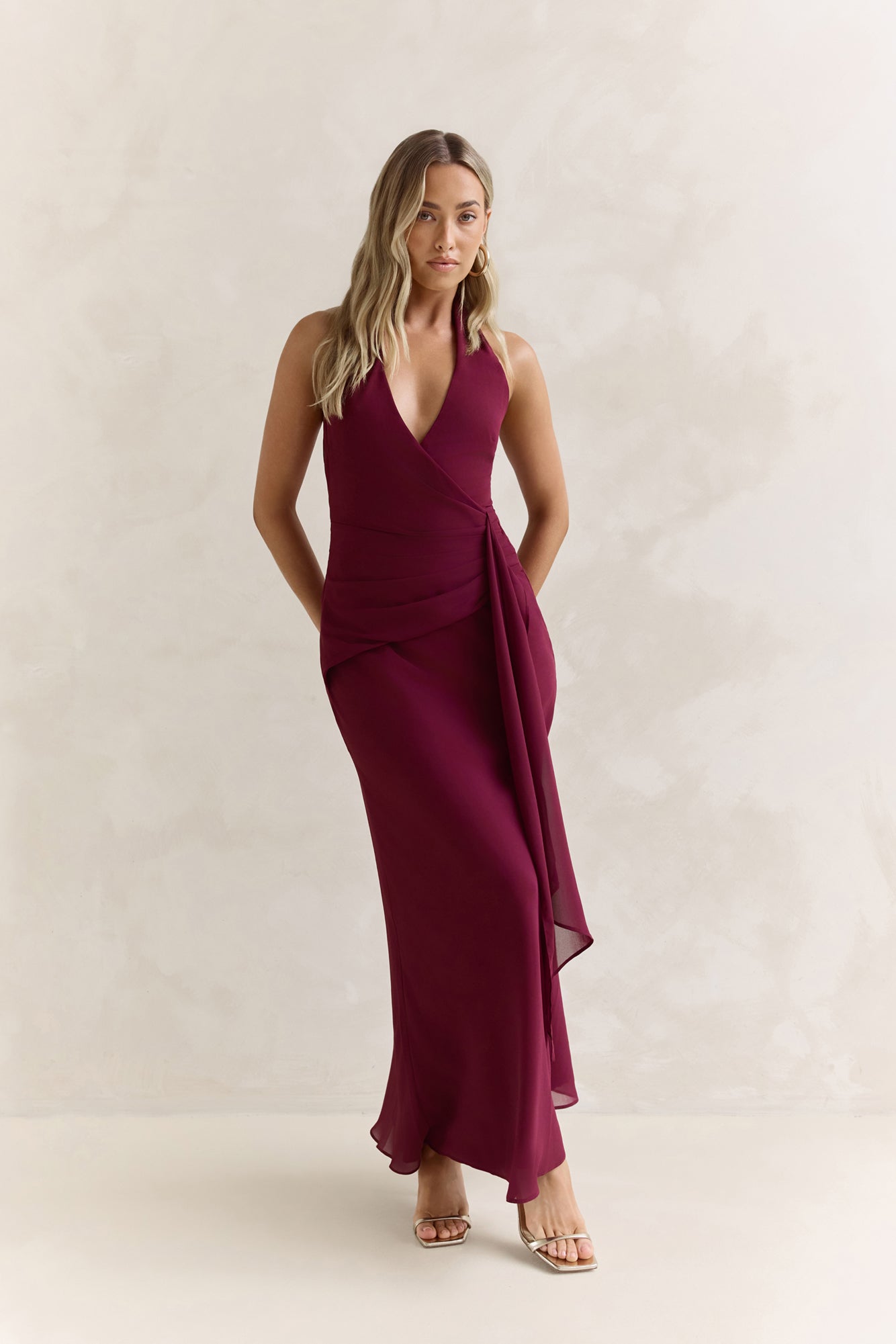 Run To You Halter Maxi Dress Plum
