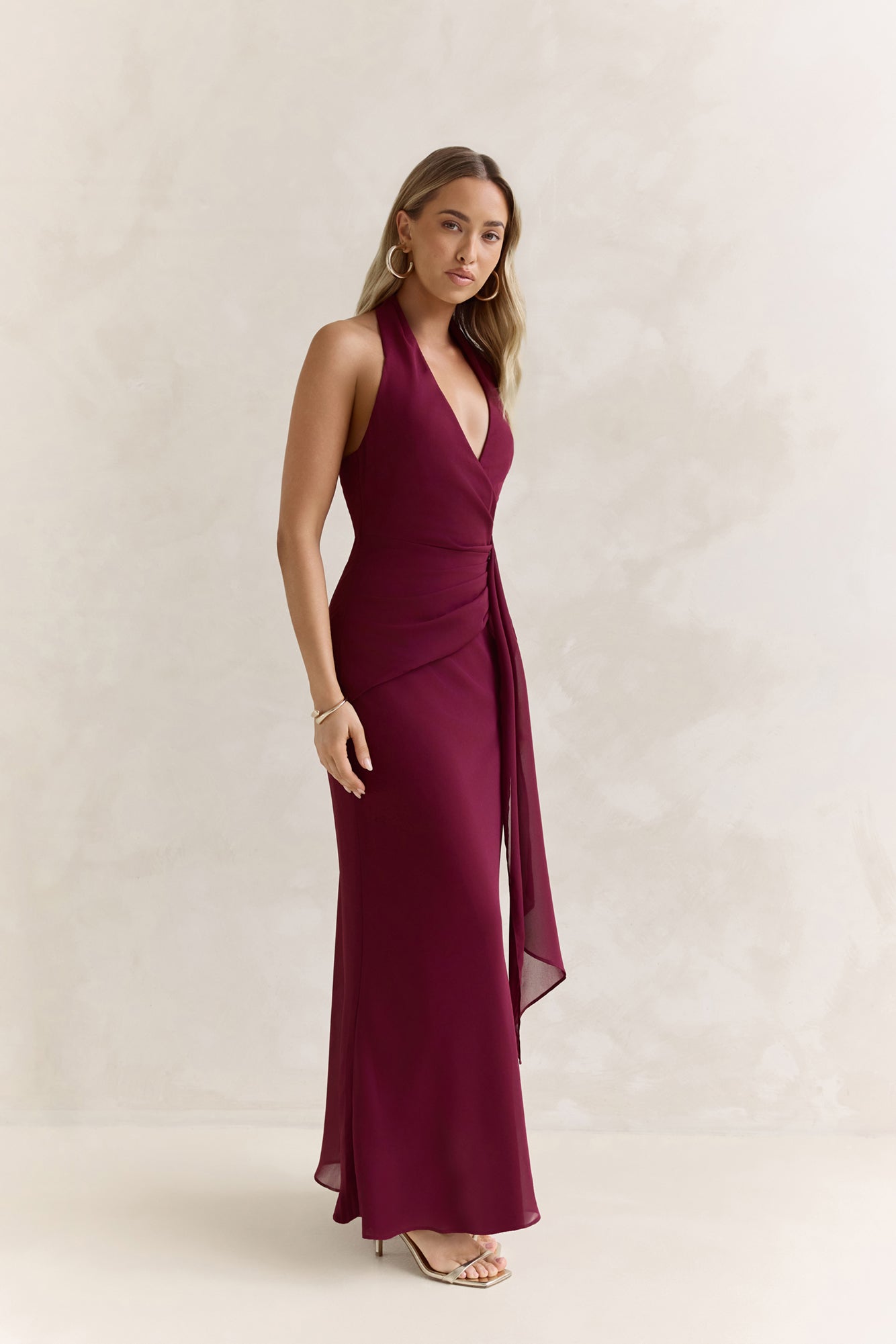 Run To You Halter Maxi Dress Plum
