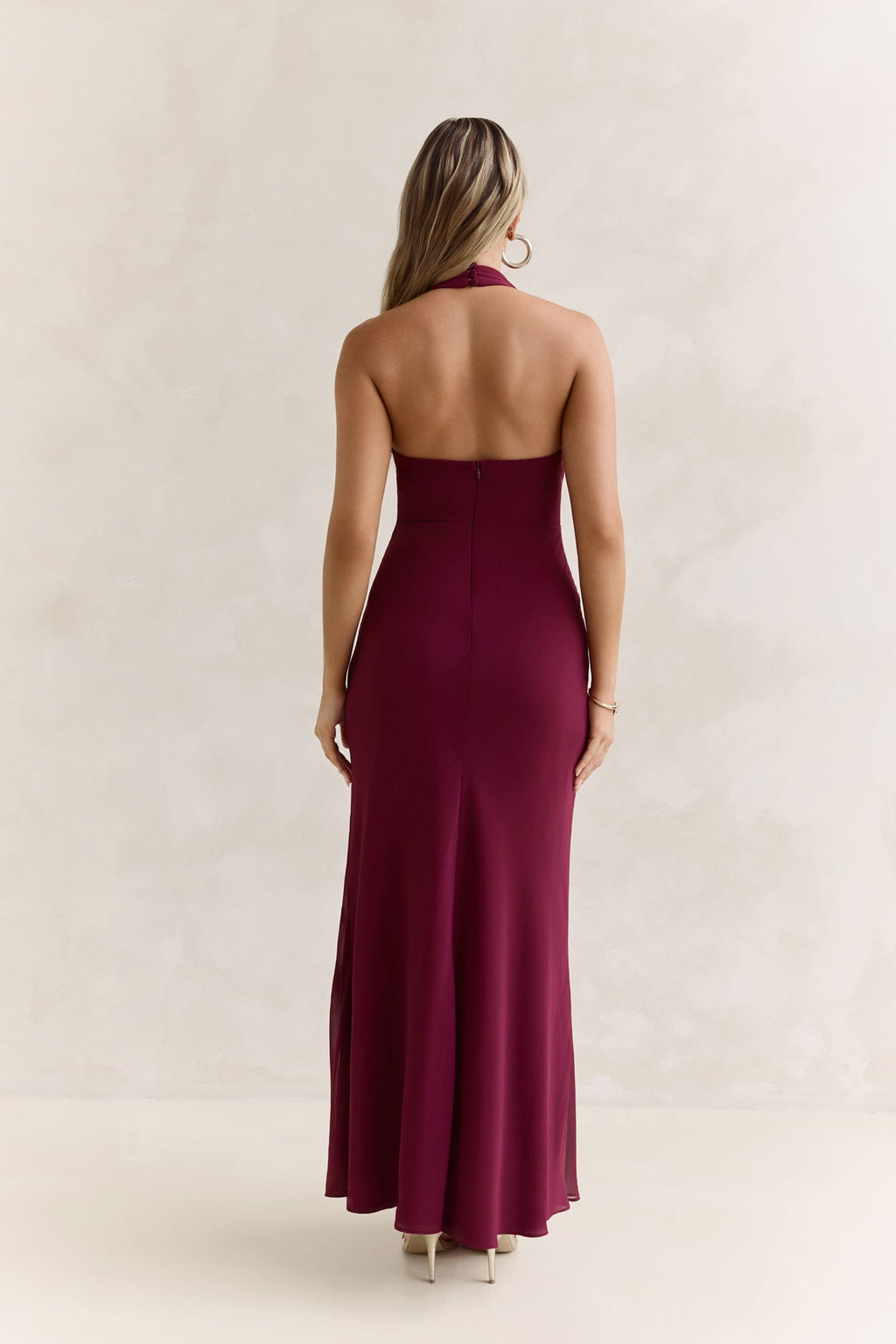 Run To You Halter Maxi Dress Plum