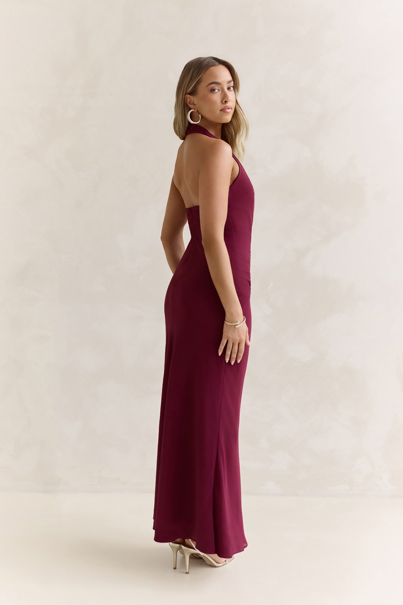 Run To You Halter Maxi Dress Plum