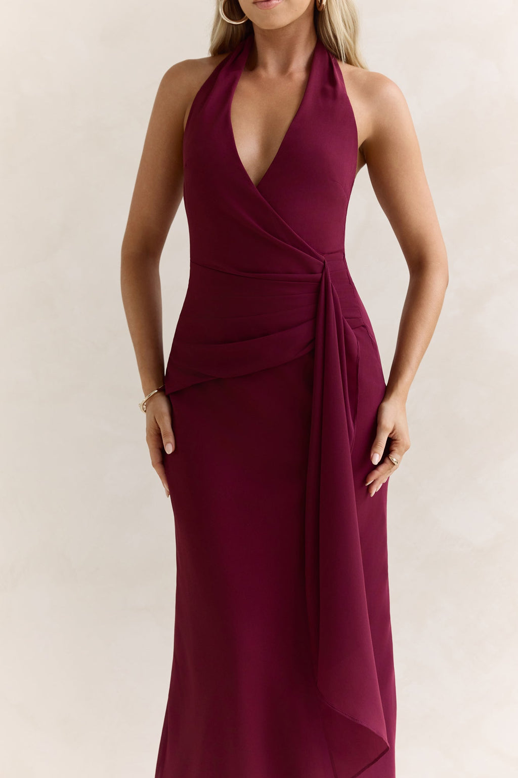 Run To You Halter Maxi Dress Plum