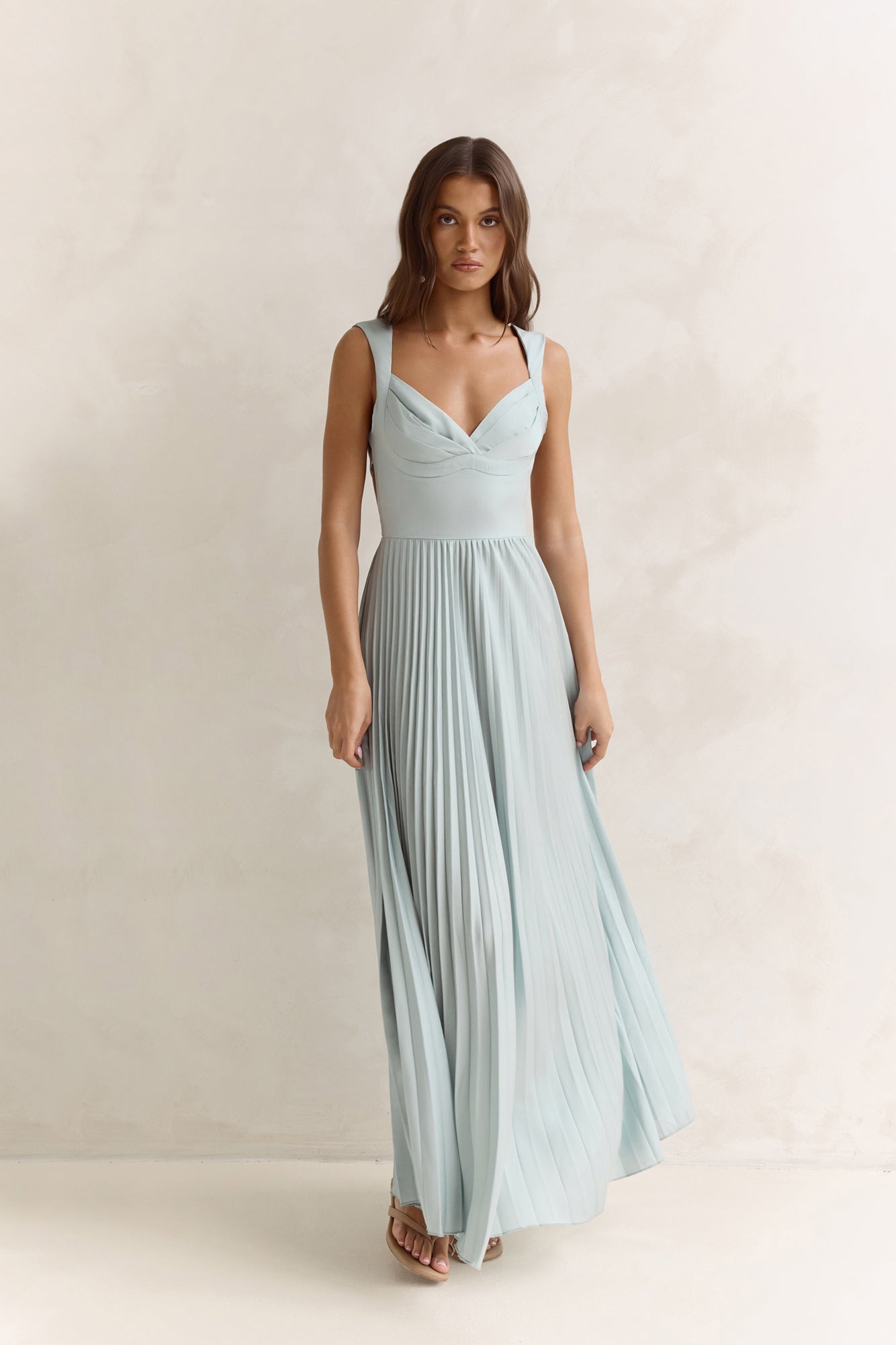 Song Of The Sky Plisse Maxi Dress Sage