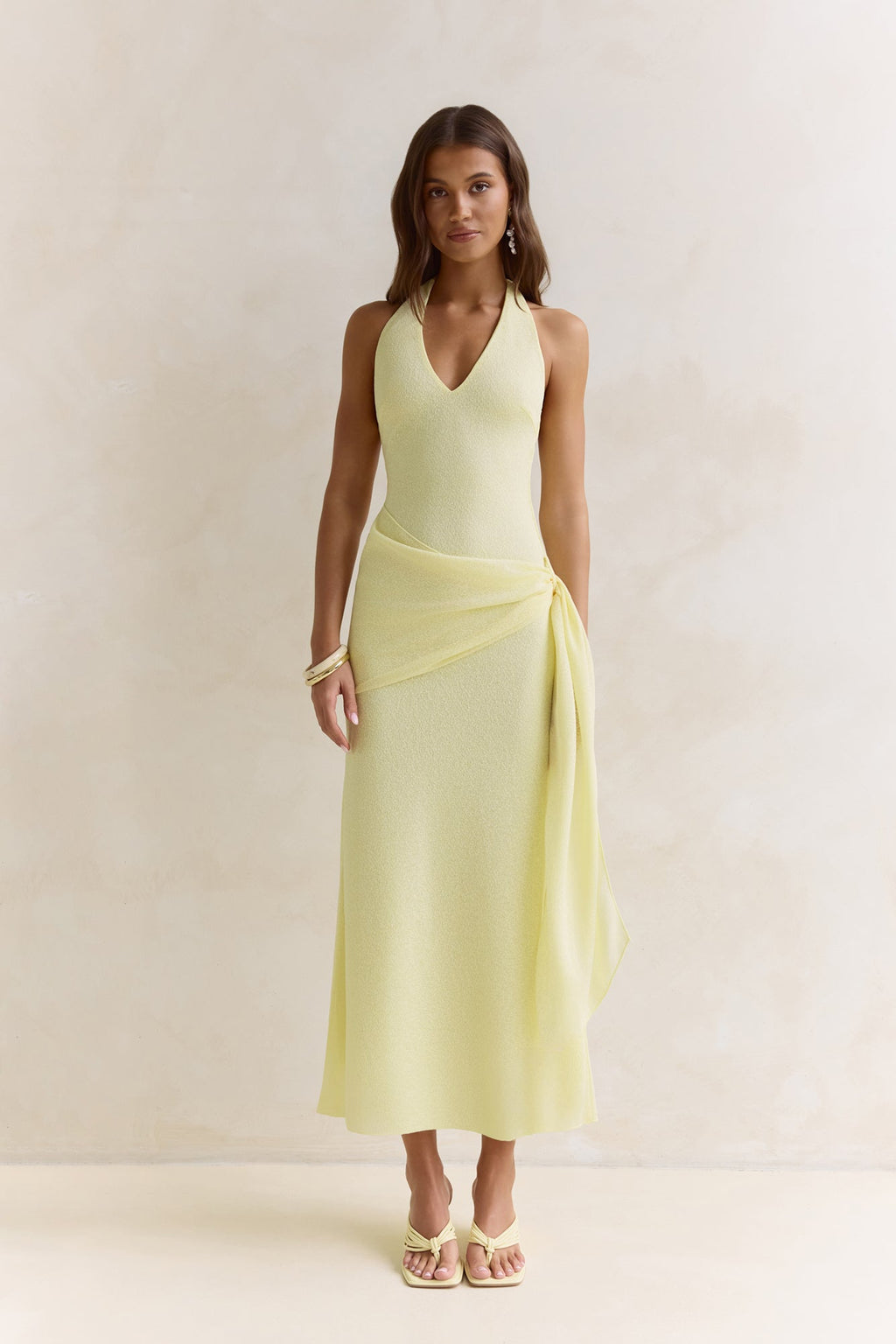 Sun Chasers Halter Maxi Dress Yellow