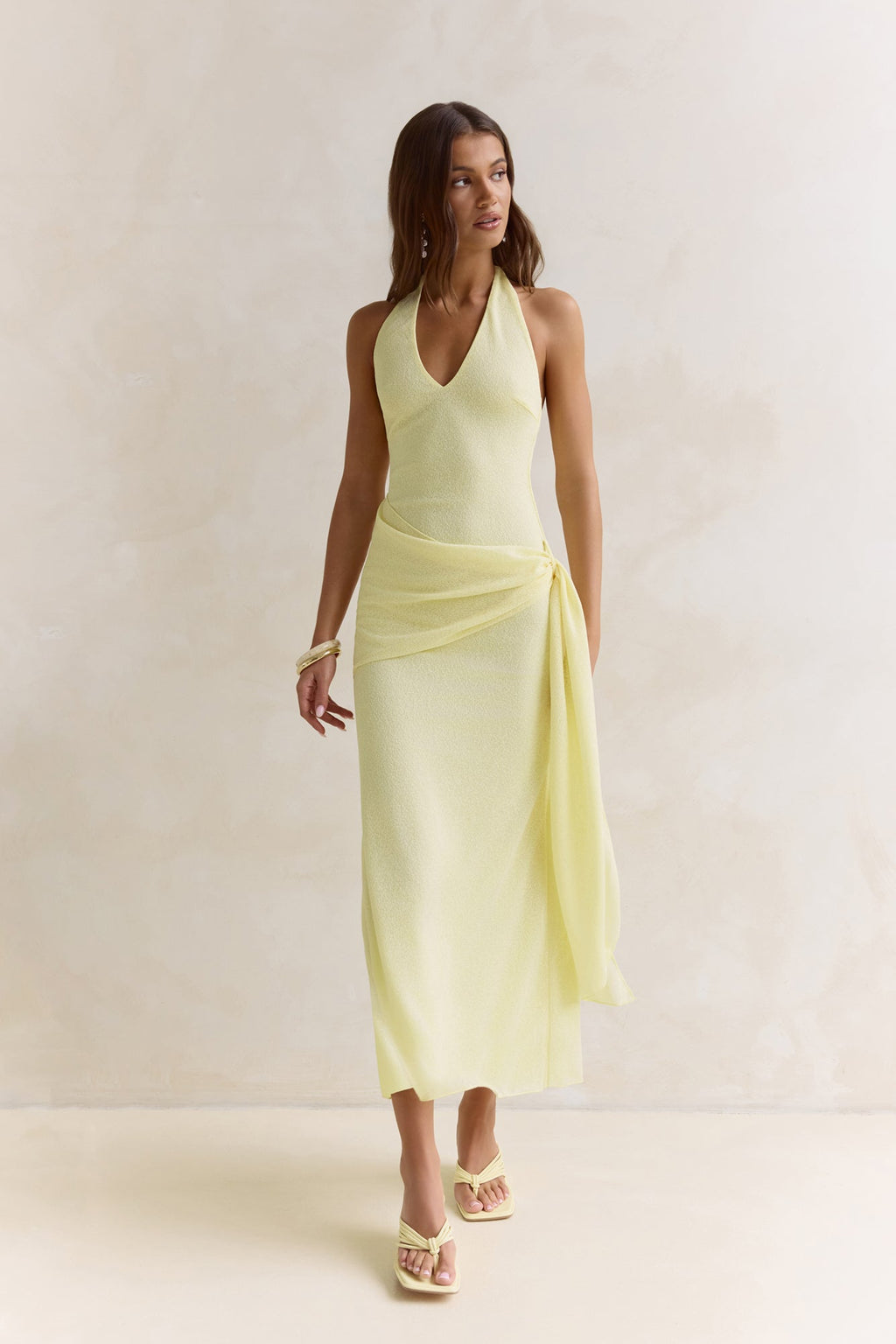 Sun Chasers Halter Maxi Dress Yellow