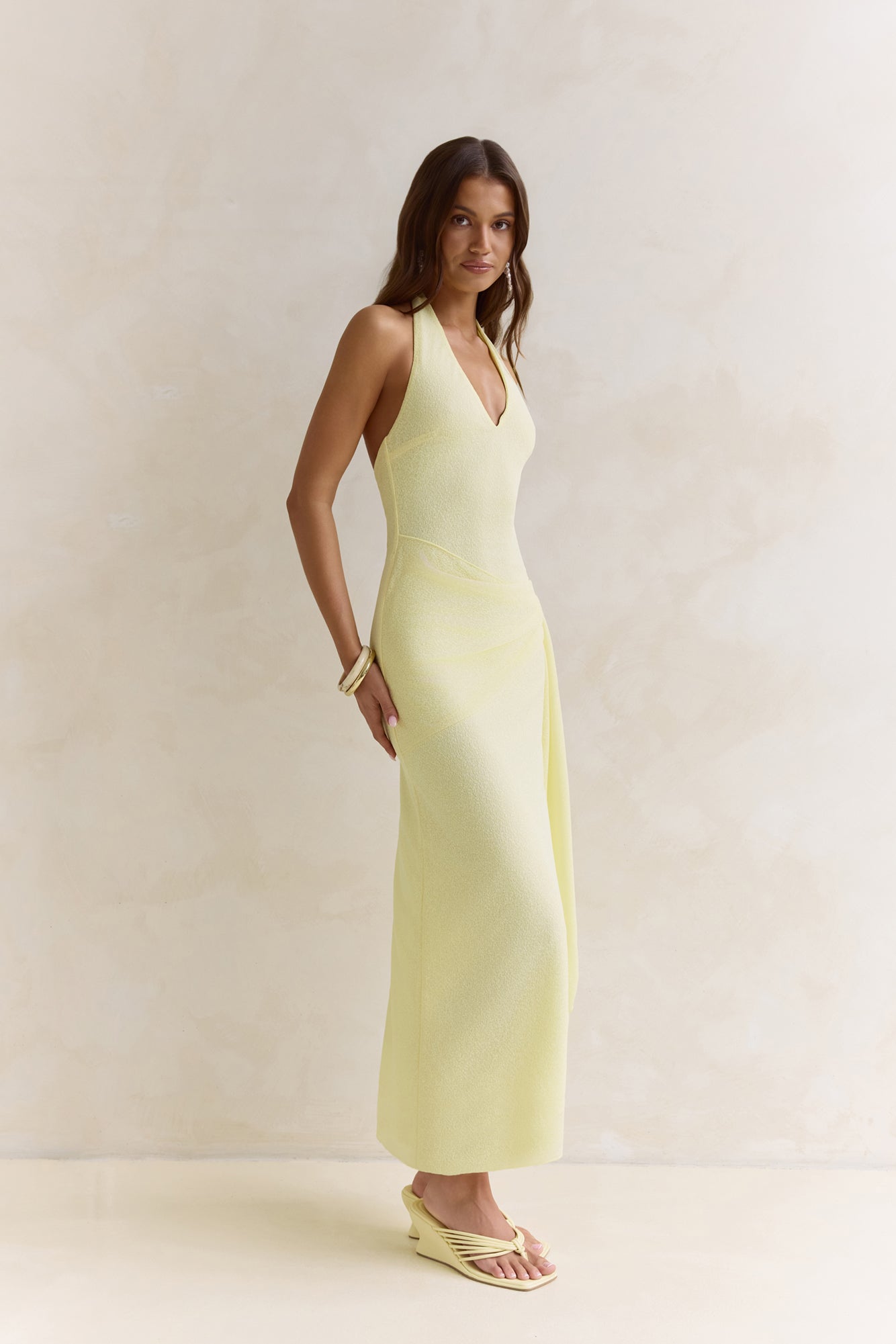Sun Chasers Halter Maxi Dress Yellow