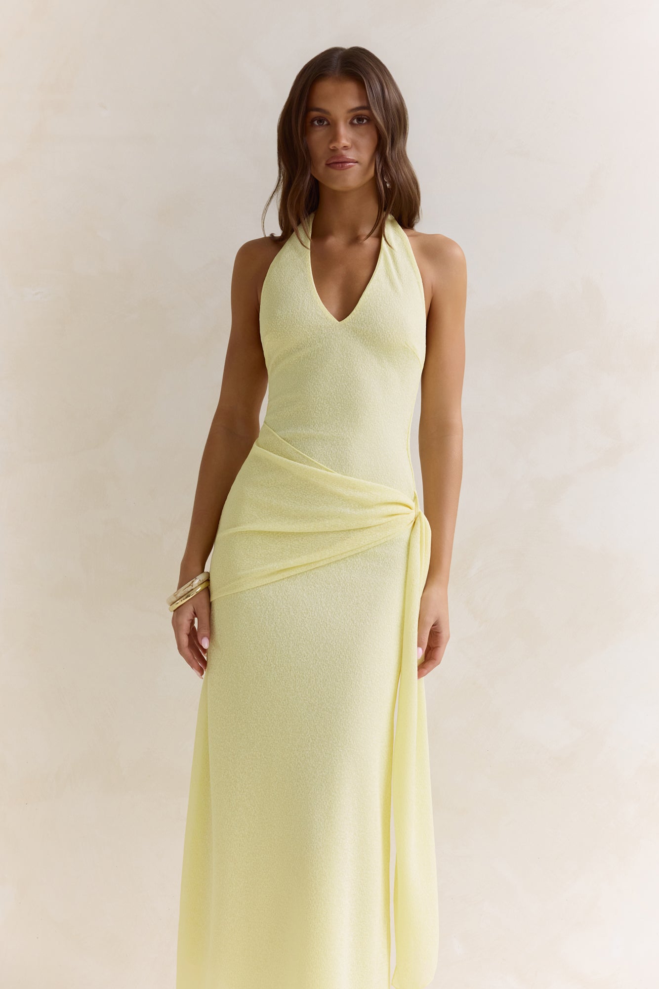 Sun Chasers Halter Maxi Dress Yellow