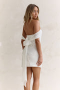 Forevermore Mesh Off Shoulder Mini Dress White