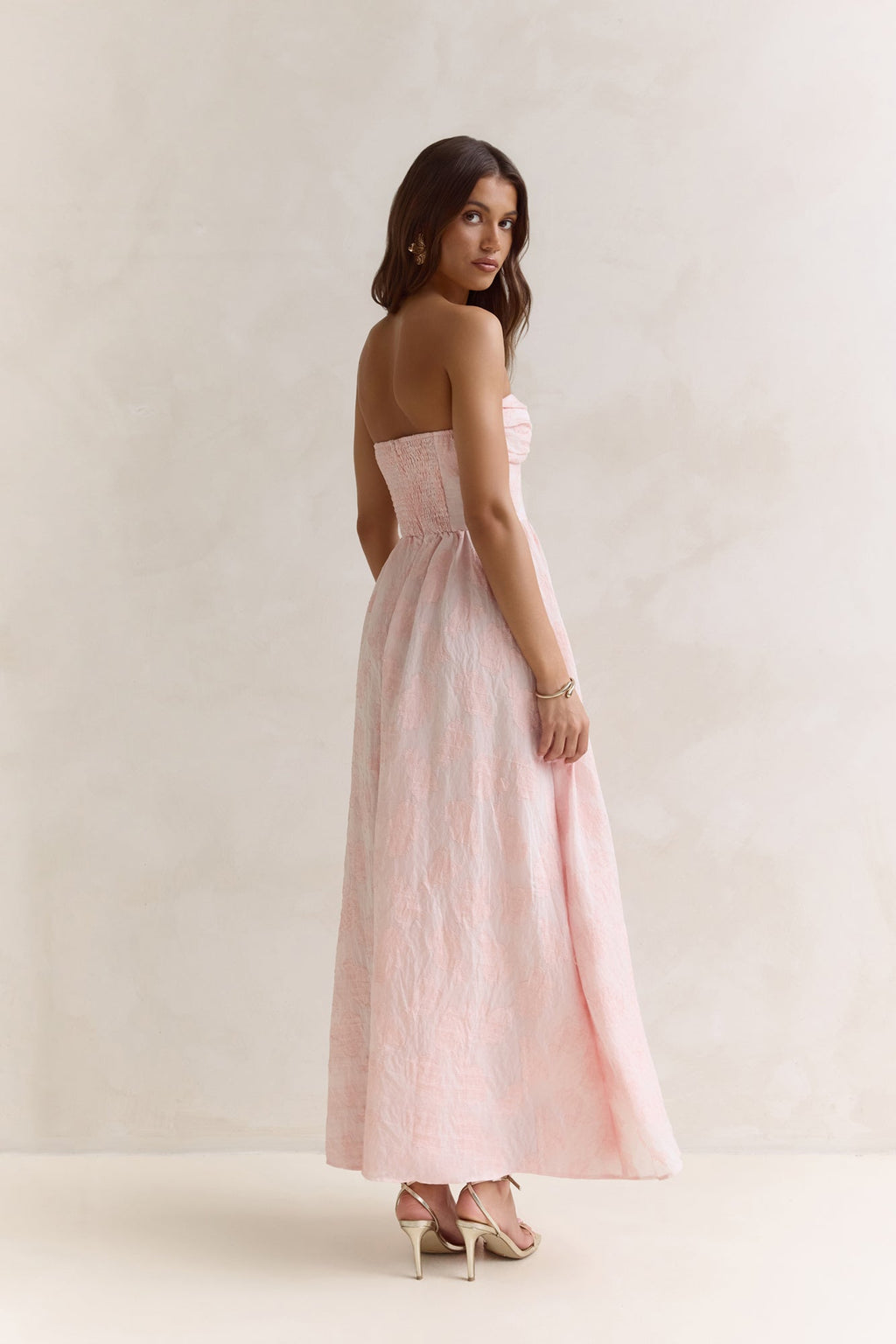 Wishes Deep Within Strapless Maxi Dress Pink