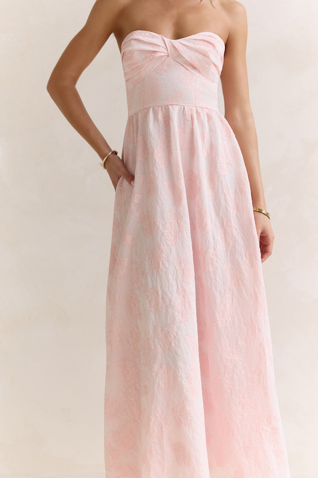 Wishes Deep Within Strapless Maxi Dress Pink