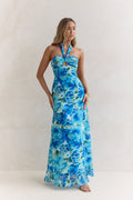 Volume Up Strapless Maxi Dress Blue