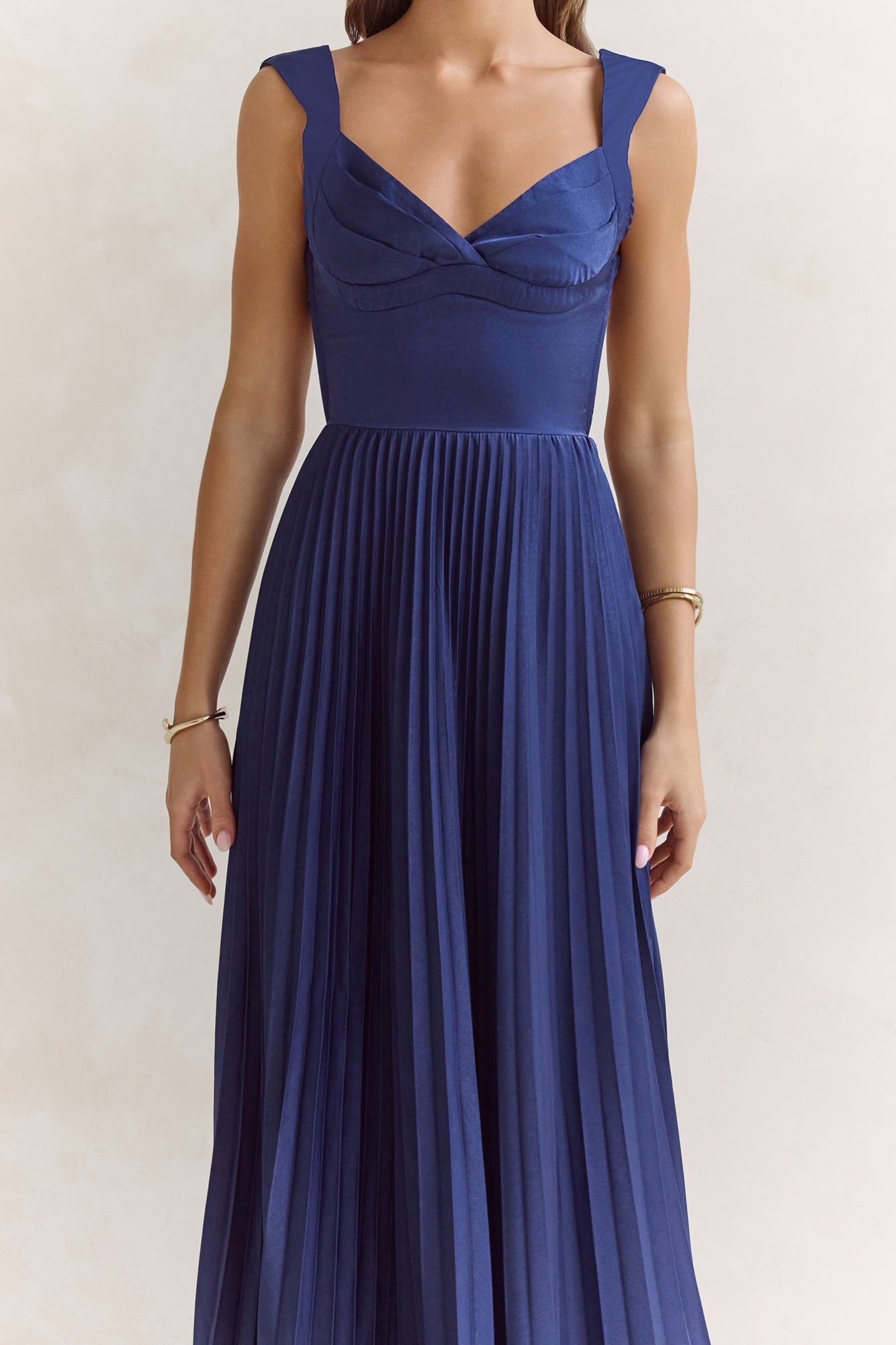 Song Of The Sky Plisse Maxi Dress Navy
