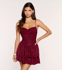 Shimmer Swing Glitter Skater Mini Dress
