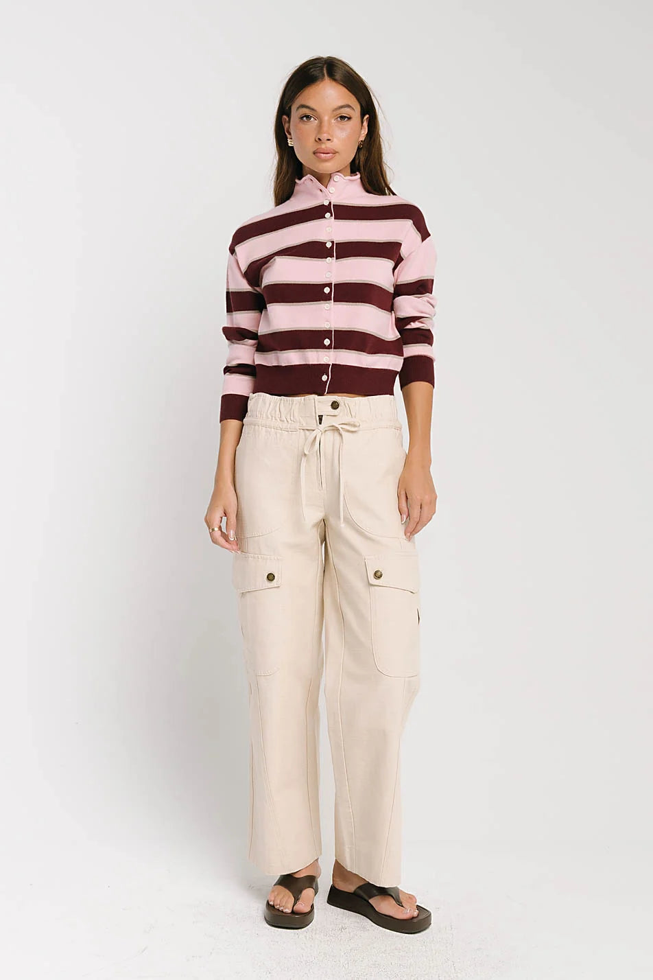 Kirsty Straight Leg Pants in Bone