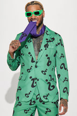 The Riddler 3 Piece Cosplay Suit - Green/combo