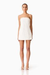 Edelie Strapless Mini Dress in White
