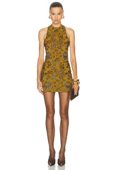 Embroidered Mini Dress In Mordore