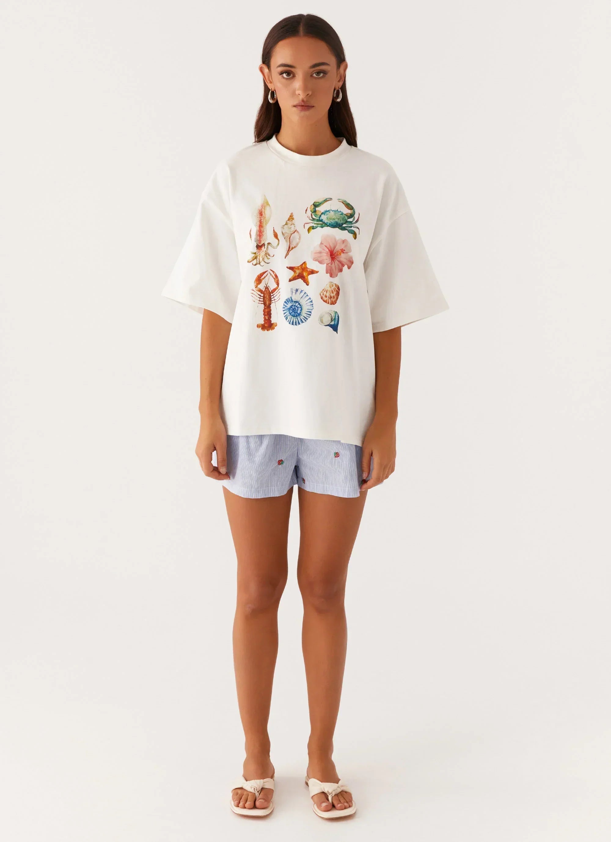 Born To Have Fun Oversized Tee - White