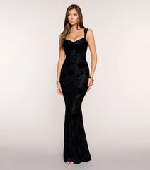 Celina Open Back Velvet Mermaid Dress