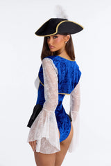 Booty Call Buccaneer 3 Piece Costume Set - Blue/combo
