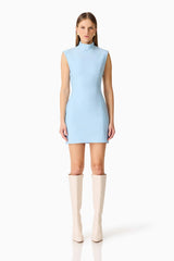 CURAAE Sacha Mini Dress in Baby Blue