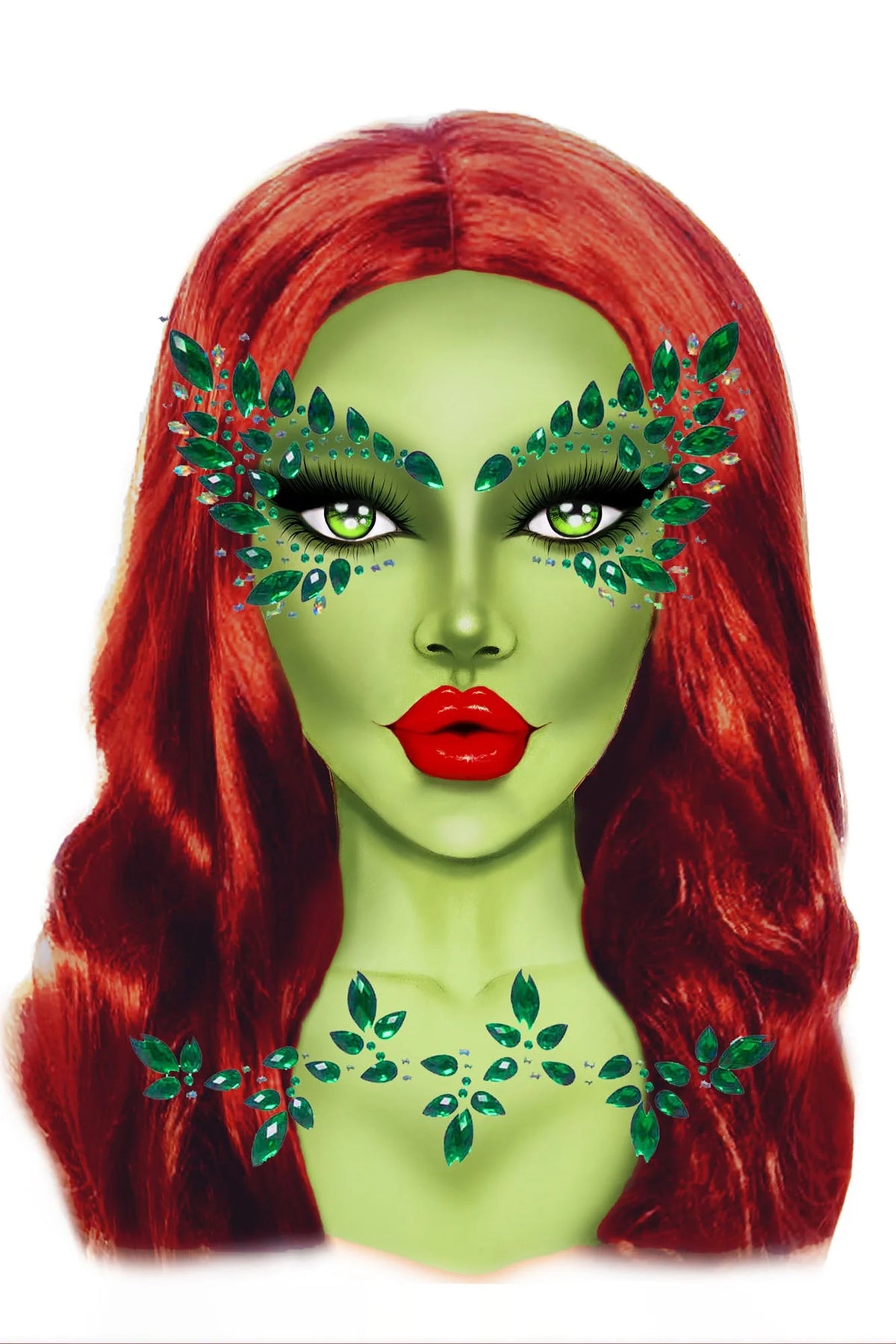 Toxic Poison Missy Face Jewels - Green