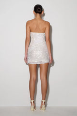 Nala Strapless Sequin Mini Dress - White