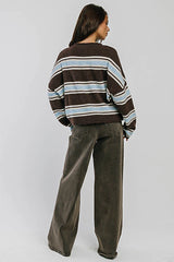Emilia Striped Sweater in Brown