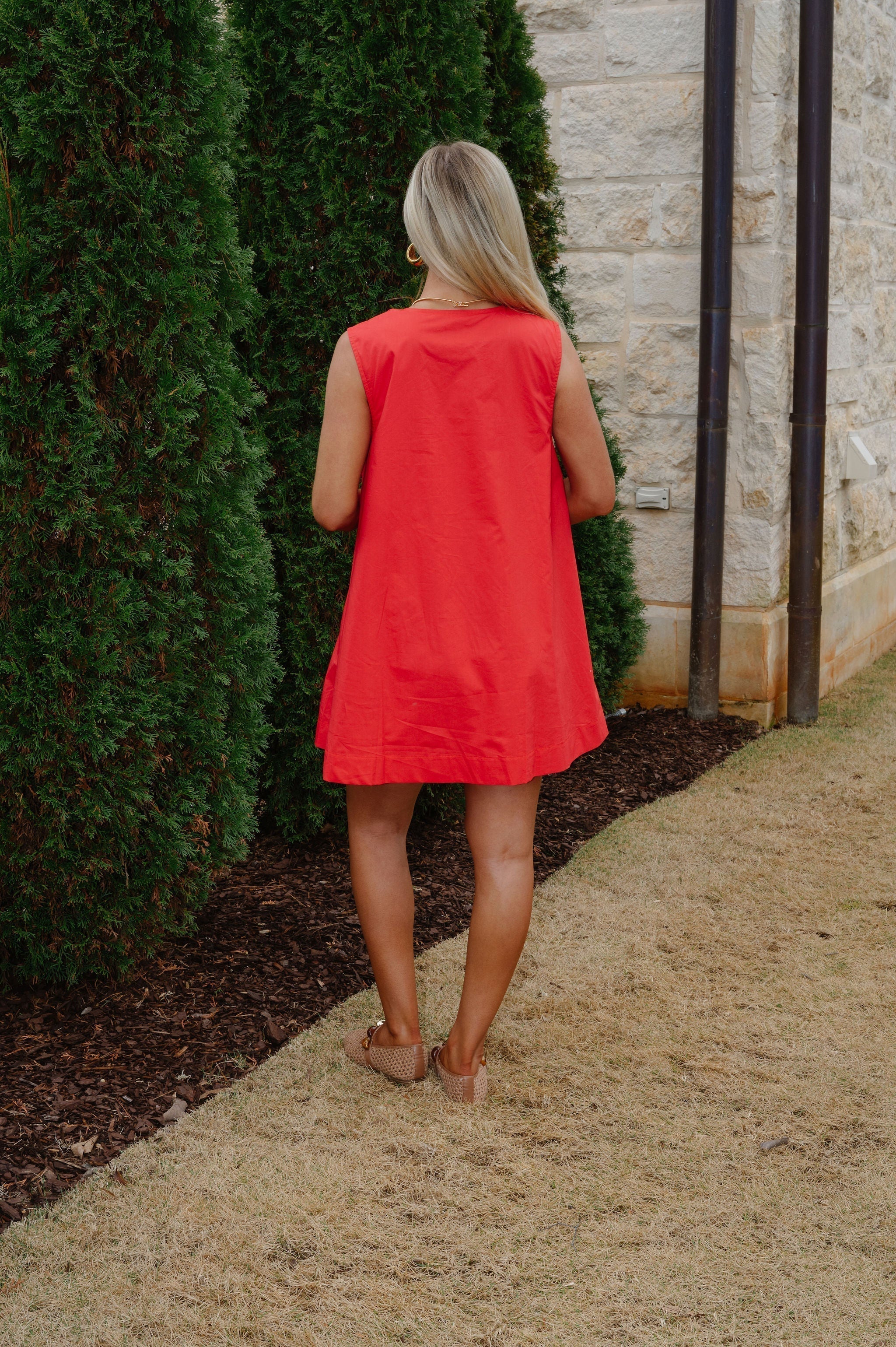 Della Swing Dress-Red