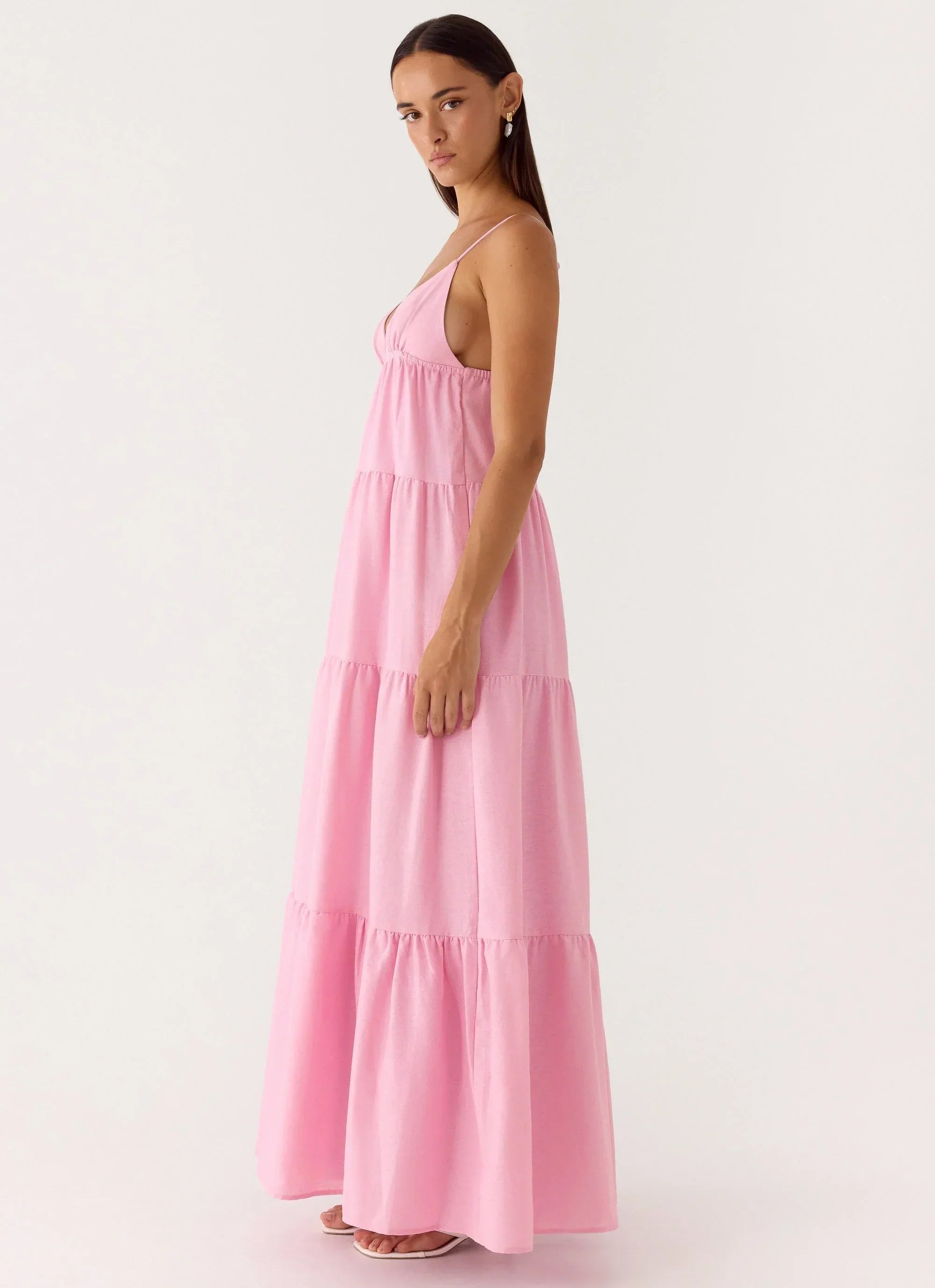 Lotty Linen Maxi Dress Pink