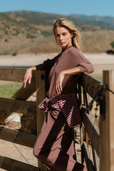 Shelby Striped Top in Brown