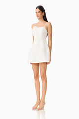 Gemma Floral Mini Dress in White