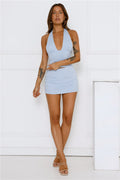 Dorothy Gingham Skort Blue