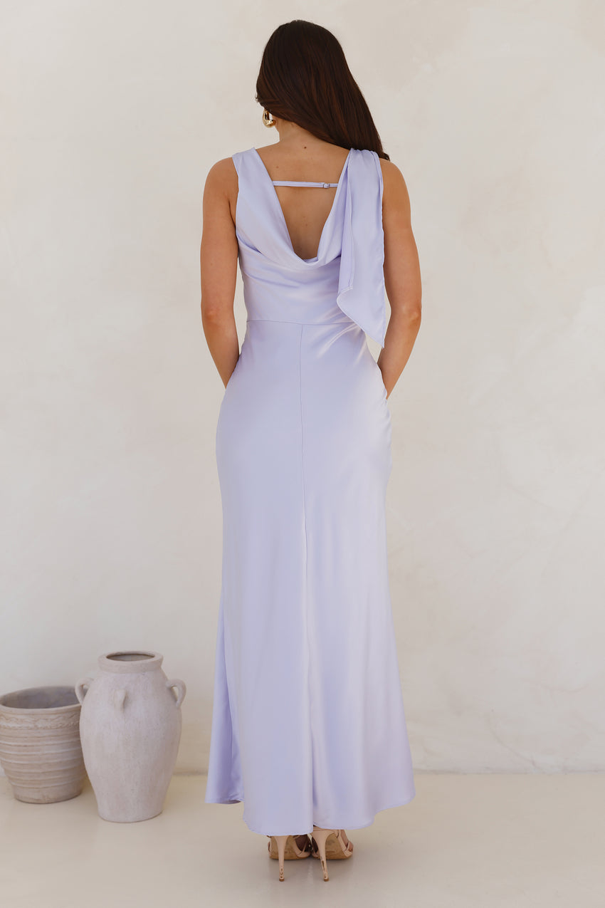Anastasia Satin Maxi Dress Lilac