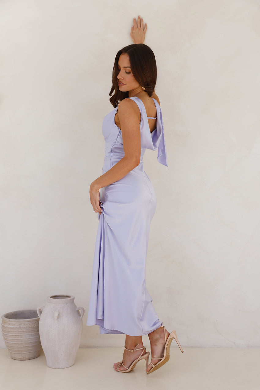 Anastasia Satin Maxi Dress Lilac