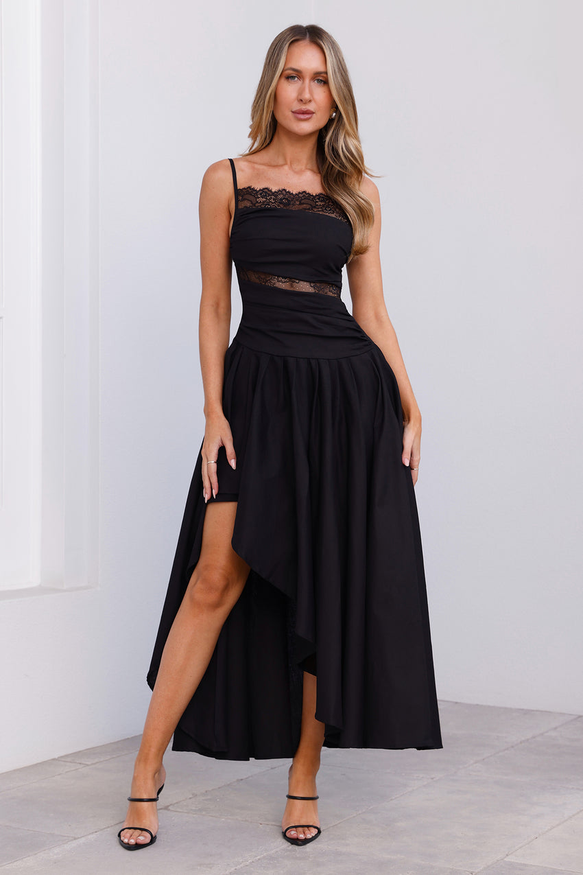 Black Tie Chic Maxi Dress Black