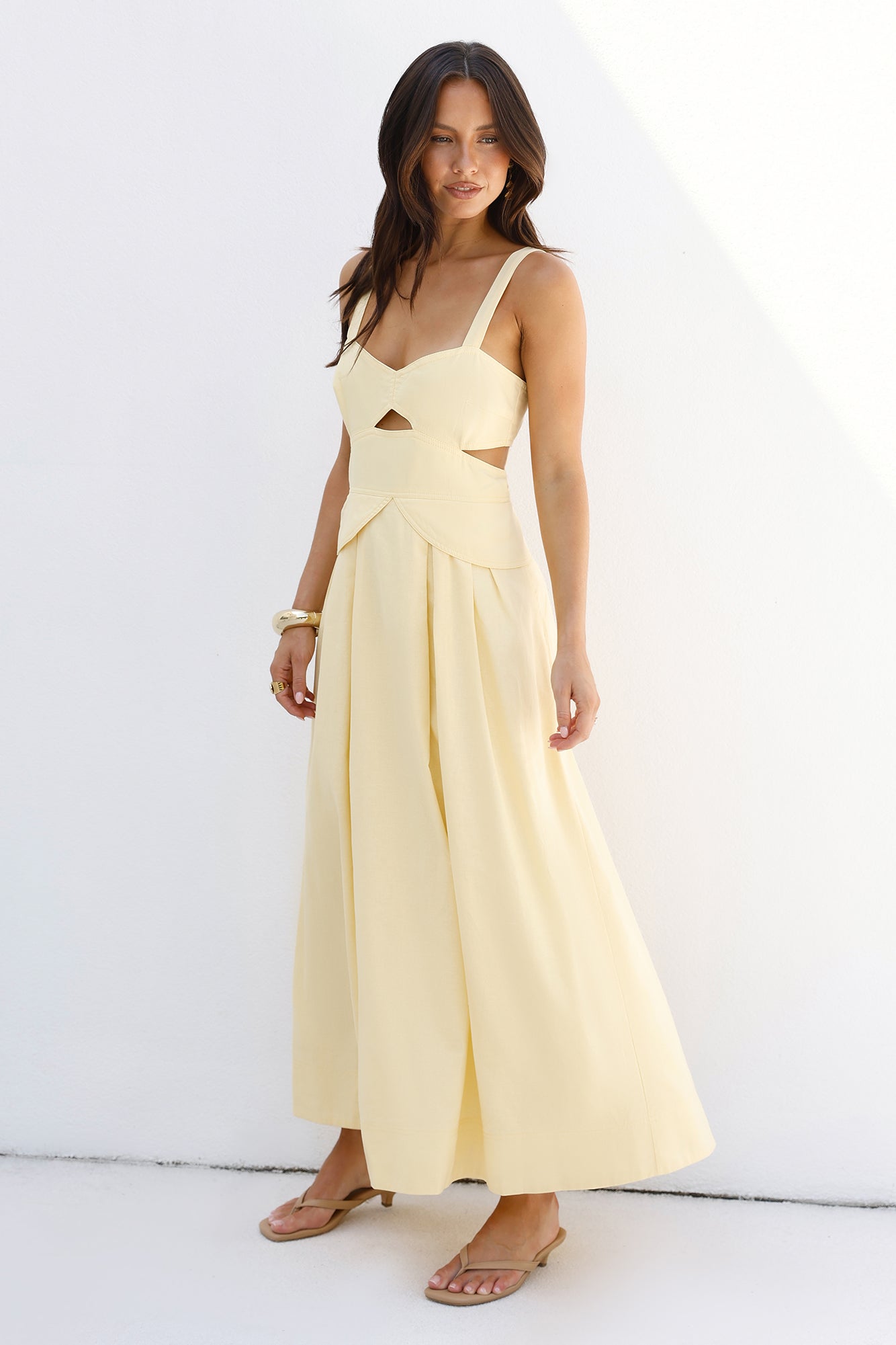 Wild Dahlia Maxi Dress Yellow